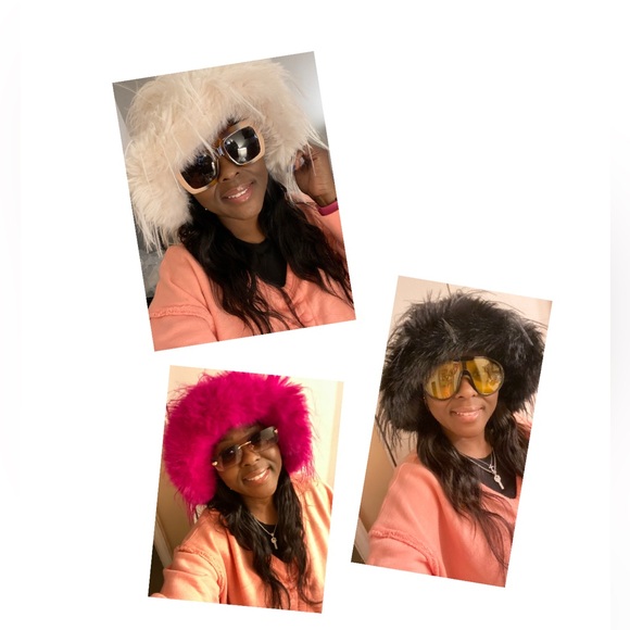 😍Chic Off-White Fluffy Ultra-Soft Faux Fur Winter Bucket Hat - Picture 4 of 5